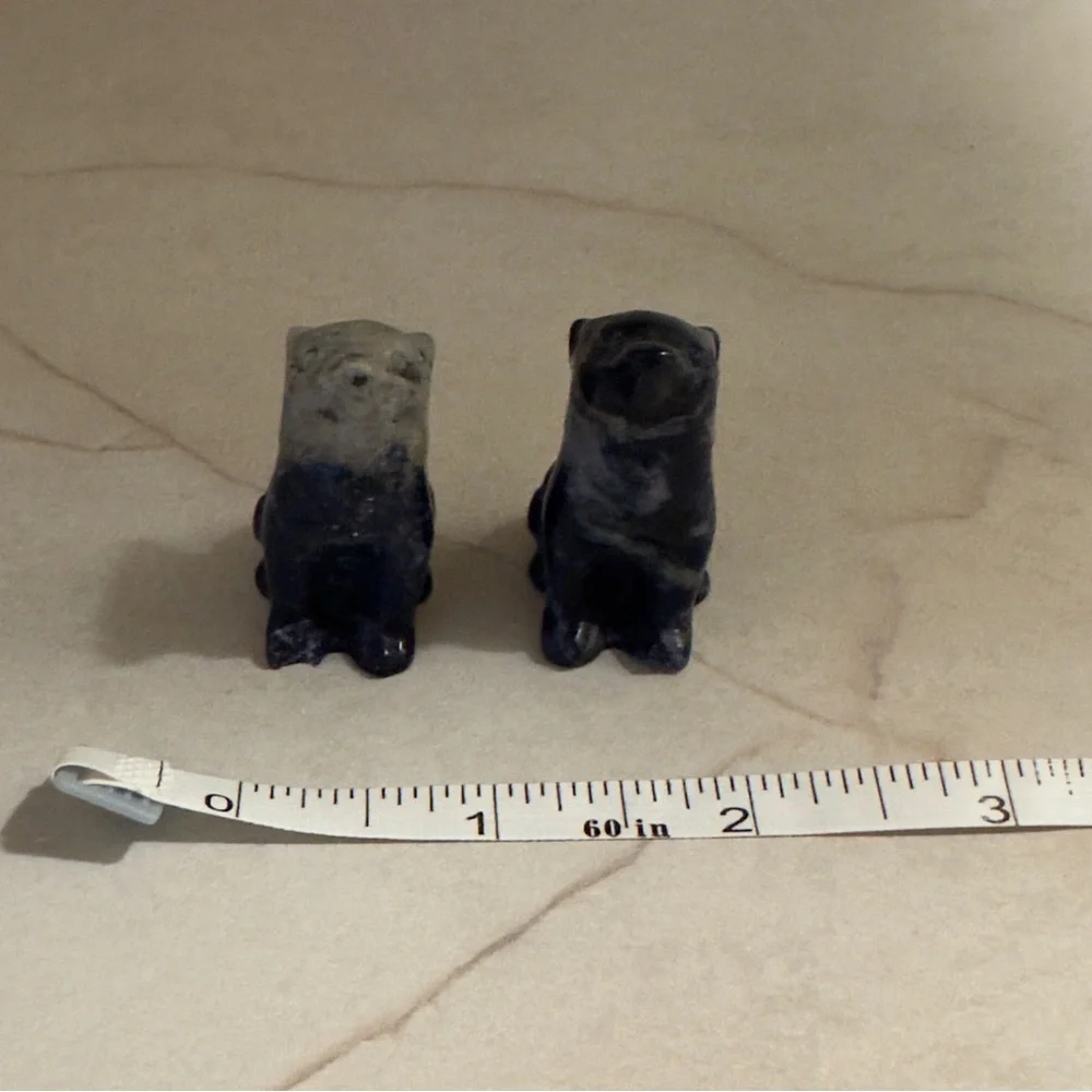 New without tags 2 matching. Blue aventurine howling wolves set